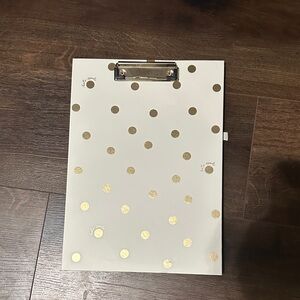 Kate Soade Gold Polka Dot Clipboard folder